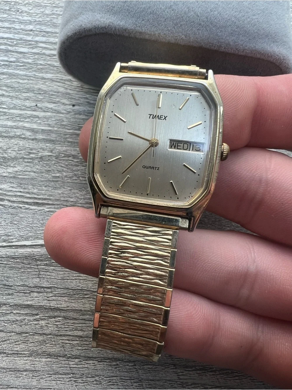Timex Gold-Tone Men’s Rectangular Dress Watch